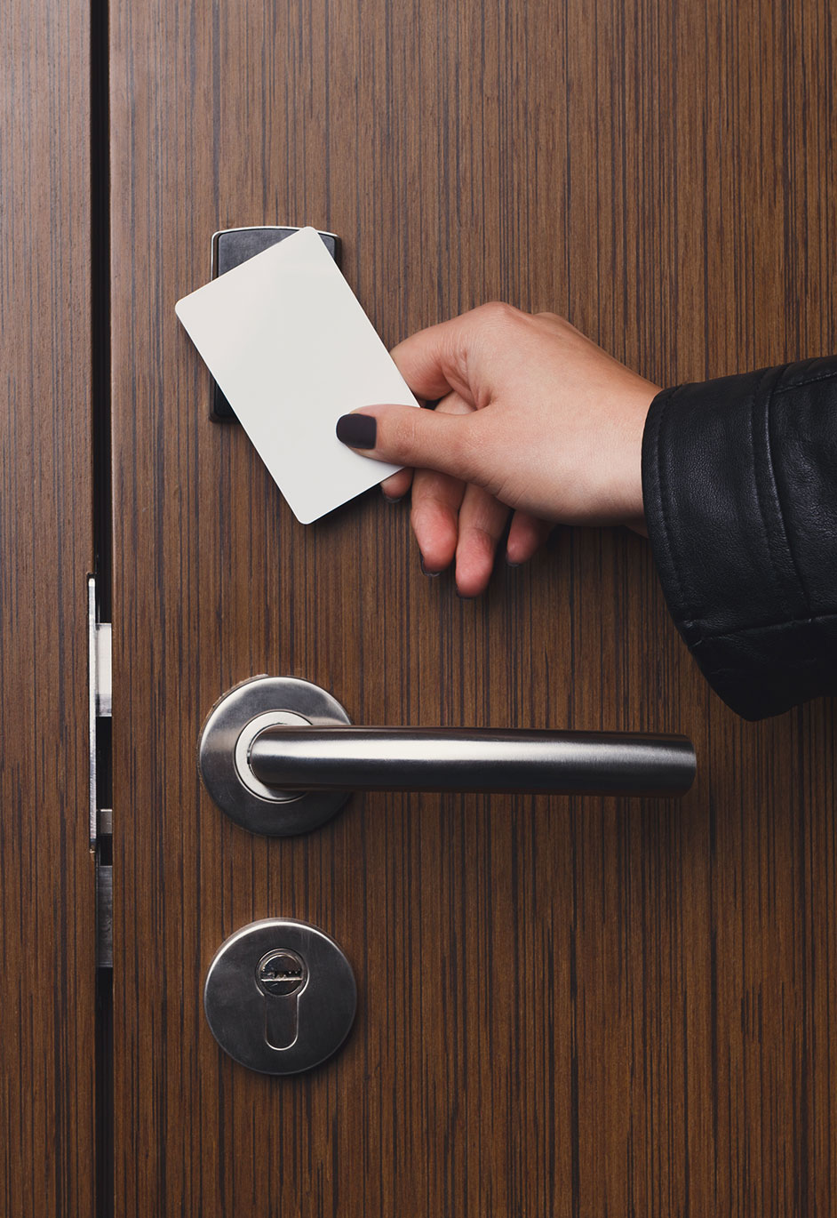 Key Card Access to Secure Commercial Entryway
