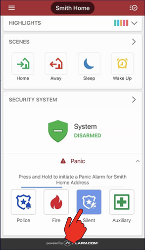 Vector Security App Trigger Panel Panic 2